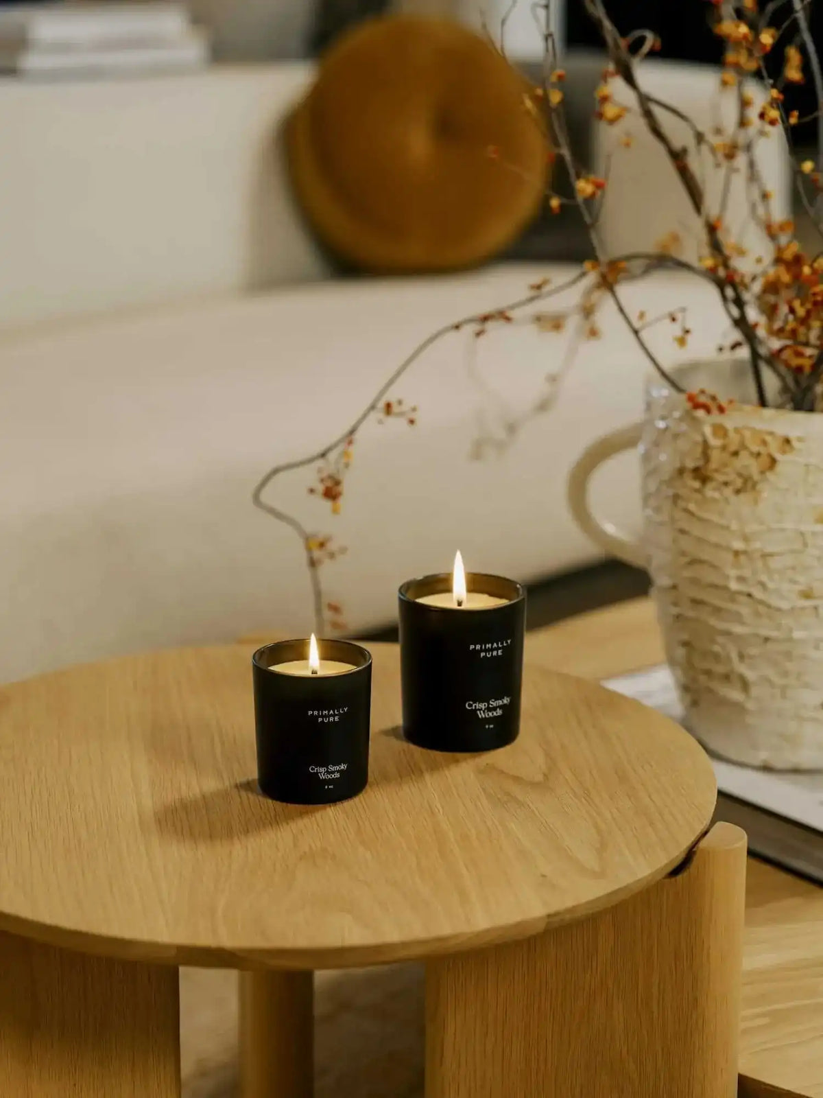 Crisp Smoky Woods Candle (Medium)